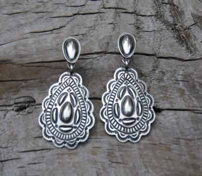 Native American sterling stamped earrings